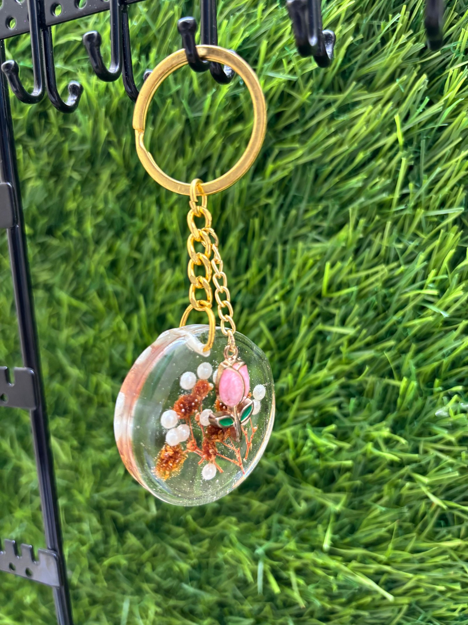  Resin Floral Theme Keychain – Real Dried Flowers